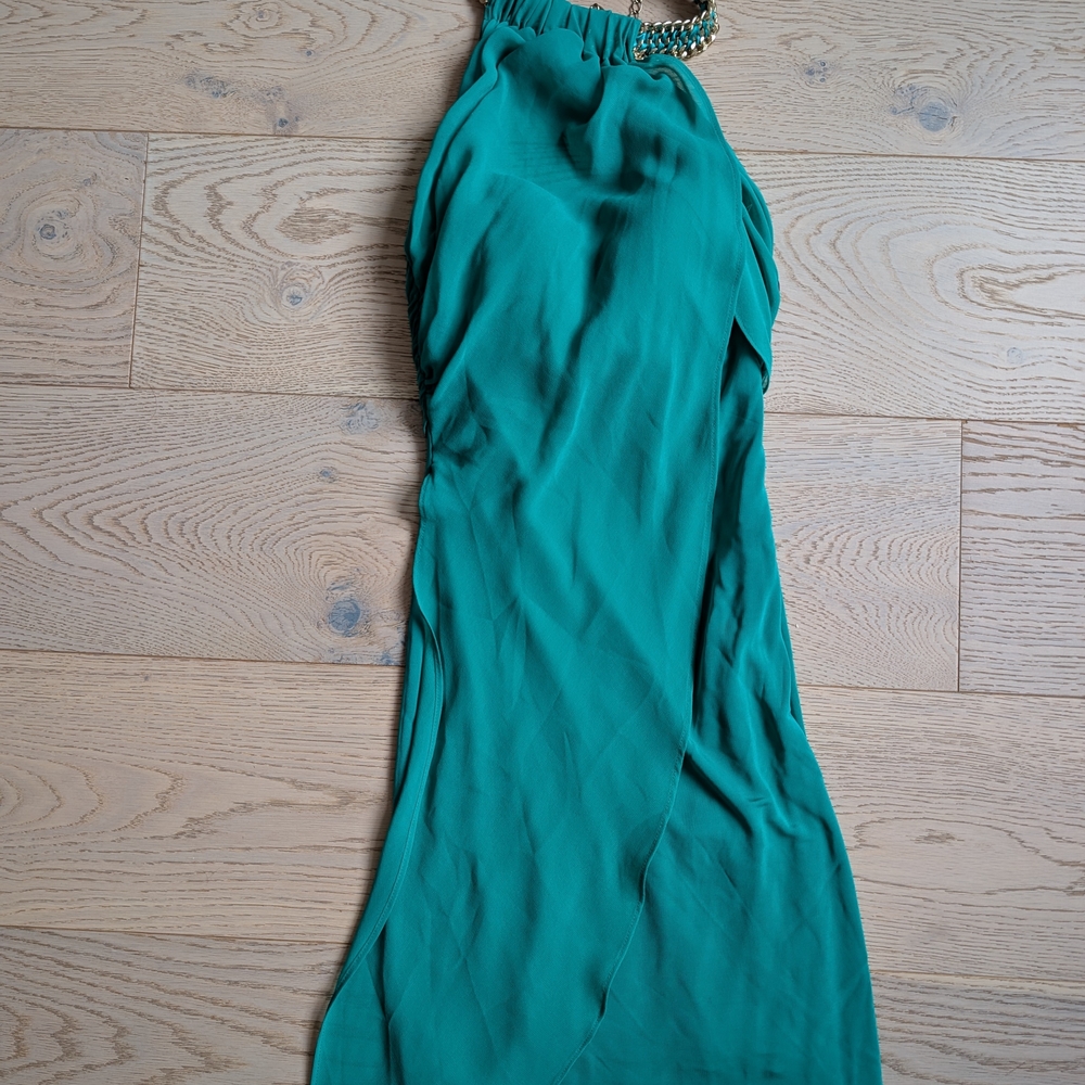 bebe Teal Backless Dress